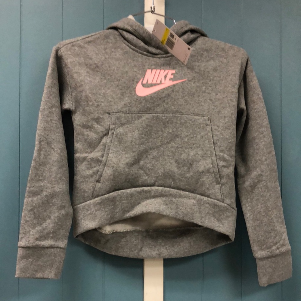 Nike Sportswear Club Fleece Pullover Hoodie size S Small Artic Punch gray pink‎ - Picture 2 of 6